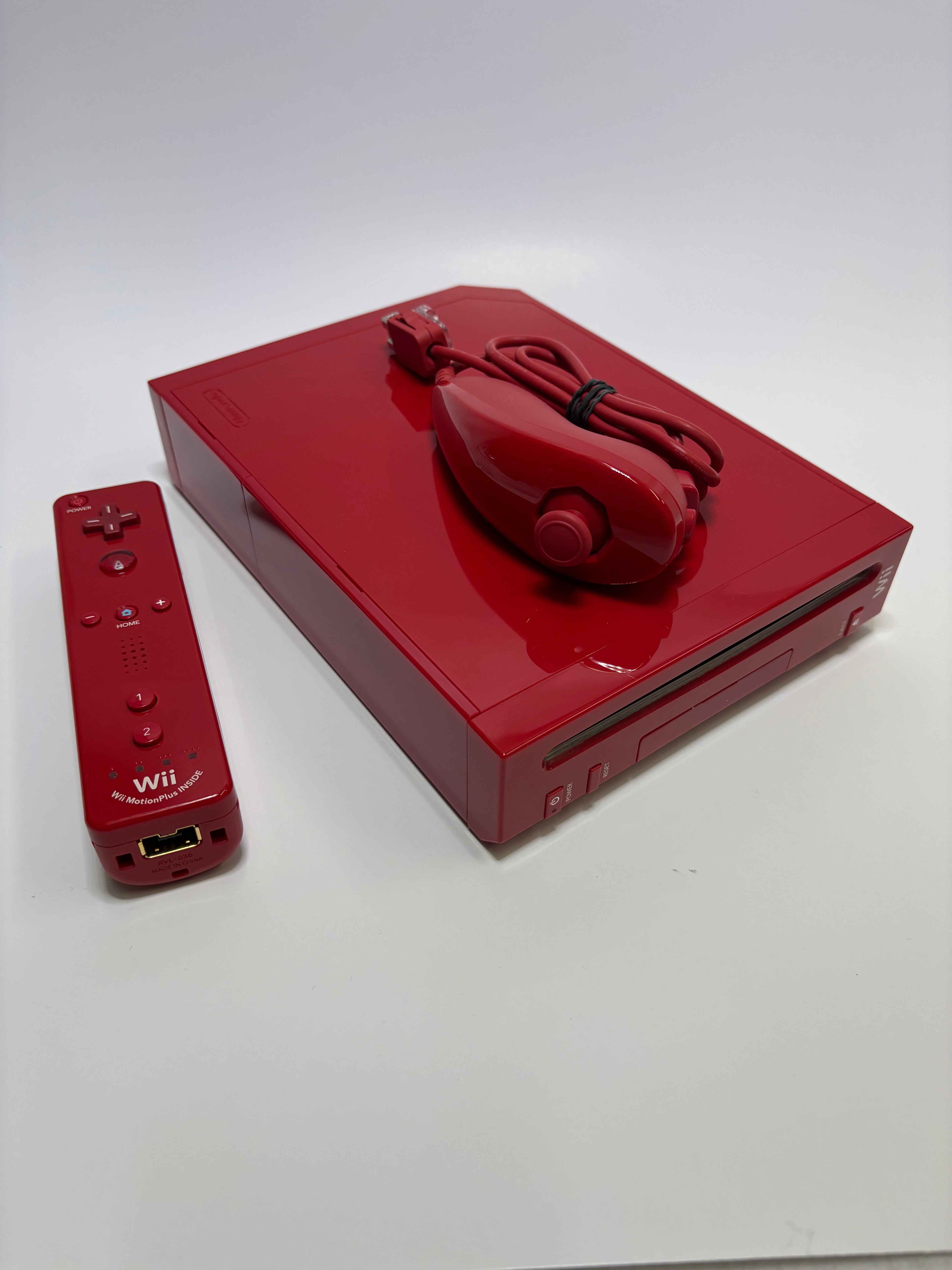 Nintendo Wii Console — Red with Wii Remote Plus & Nunchuk
